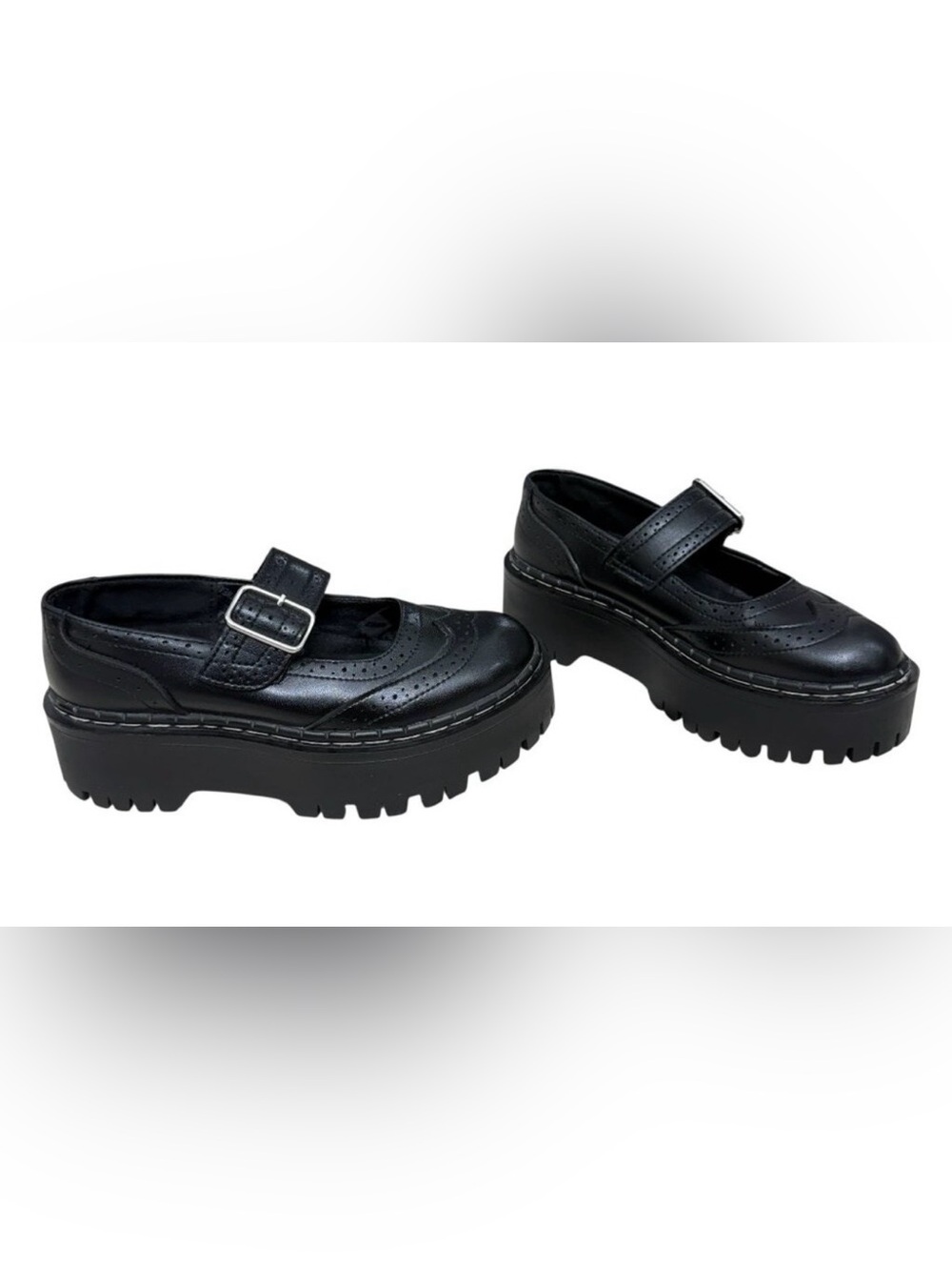 T.U.K.Double Decker Mary Janes Size 7 in Black